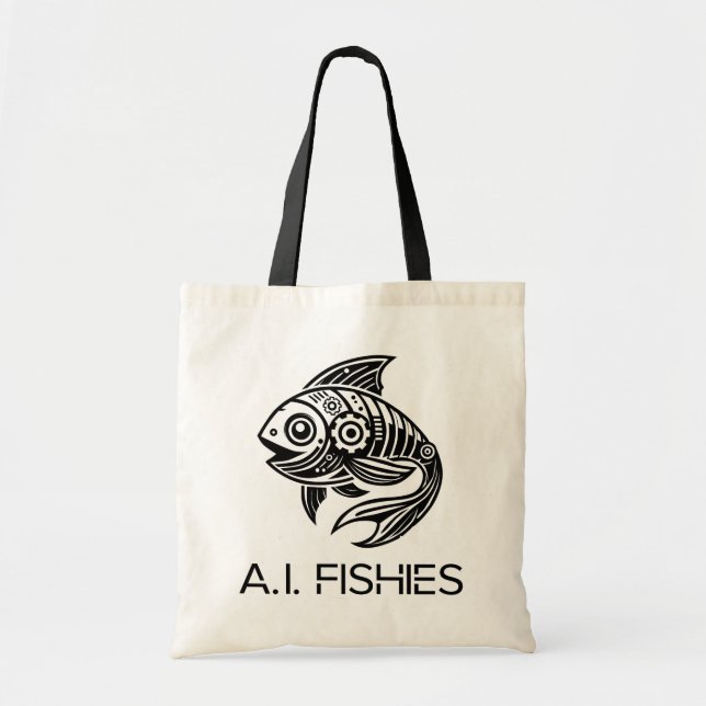 A.I. Fishies Tote Bag Tygkasse (Framsidan)