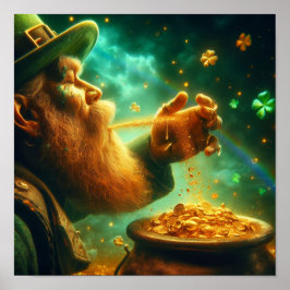 A.I. Leprechaun Skapar en Pot av Guld Poster