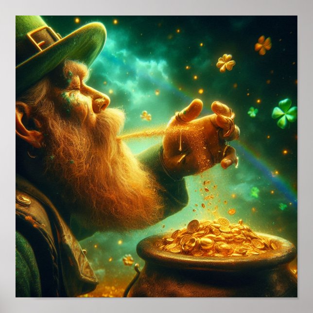A.I. Leprechaun Skapar en Pot av Guld Poster (Framsidan)