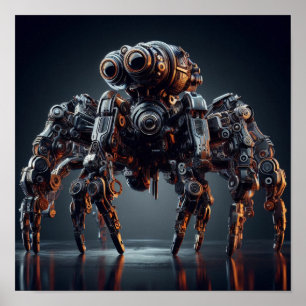 A.I. Makro av robotisk spider Poster