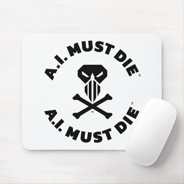 A.I. Must Die™-logotyp (fet stil) Musmattor (Med mus)