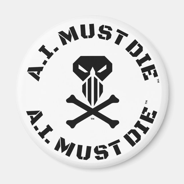 A.I. must Die™ Logotyp (militärt teckensnitt) Magn Magnet (Framsidan)