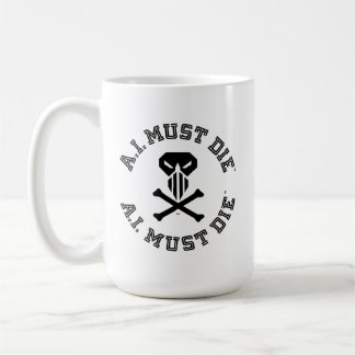 A.I. Must Die™ Logotyp Mugg (College-teckensnitt)