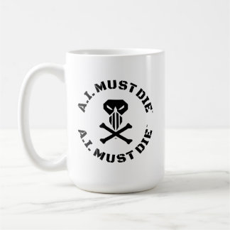 A.I. Must Die™ Logotyp Mugg (Militär Font)