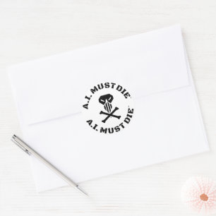 A.I. must Die™ Logotyp-stift (20) Runt Klistermärke