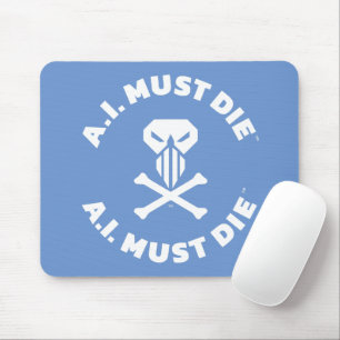 A.I. must Die™ Logotyp (White Font) Mus Pad Musmatta