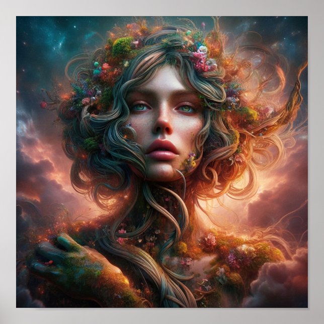 A.I. Vackra Nature Goddess Poster (Framsidan)
