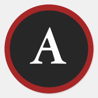 A: Inledande A Brev A Red-, White & Black-märke Runt Klistermärke