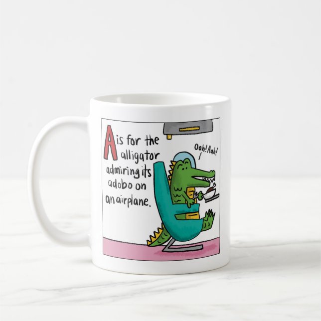 A is for Alligator Adobo T-Shirt Kaffemugg (Vänster)