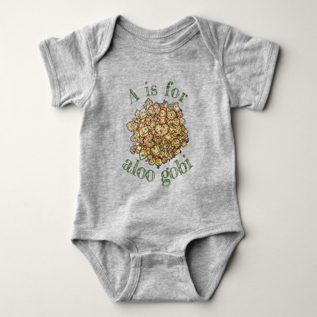 A IS FÖR Aloo Gobi Indian Cuisine Food T Shirt (Framsida)