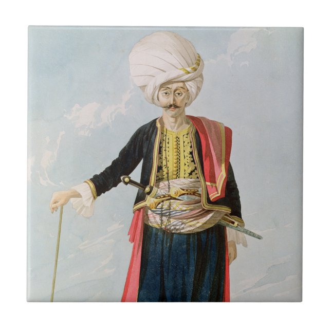 A Janissary, circa 1823 Kakelplatta (Framsidan)