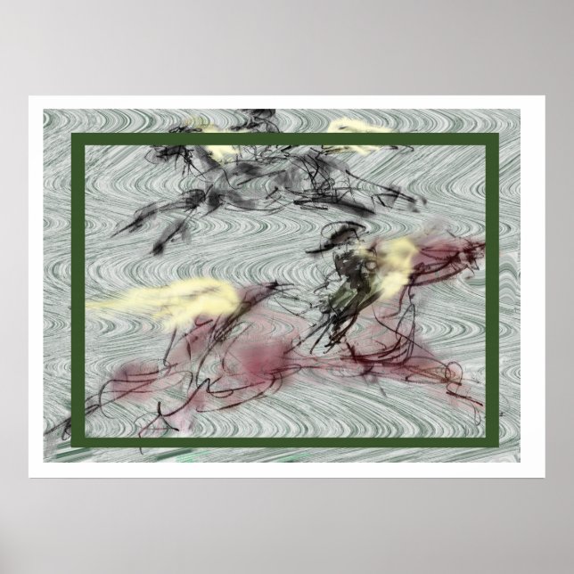 a _Japanese horse samurai art equestrian sumi Poster (Framsidan)