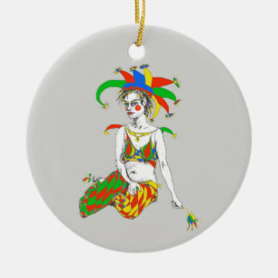 A jester julgransprydnad keramik