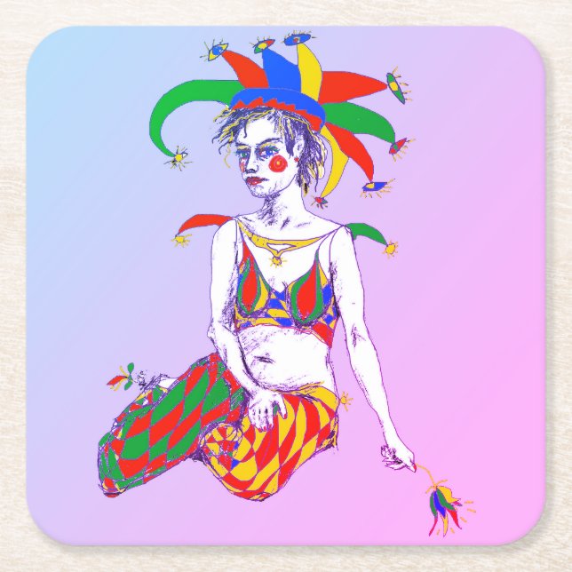 A Jester Poster Underlägg Papper Kvadrat (Framsidan)