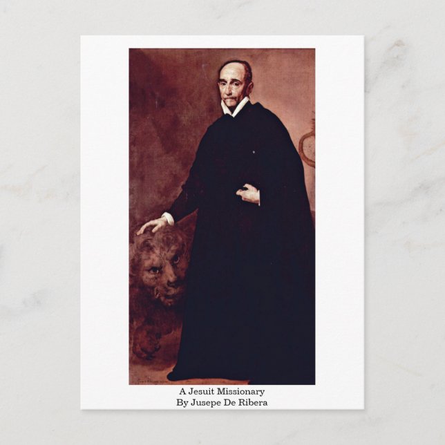 A Jesuit Missionär från Jusepe De Ribera Vykort (Framsida)