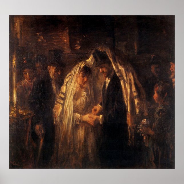 A Jewish Bröllop av Jozef Israels - Circa 1903 Poster (Framsidan)