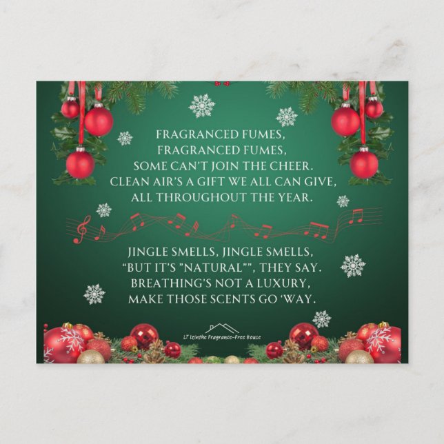 A Jingle Bells Holiday Parody - Jingle Smells Vykort (Framsida)