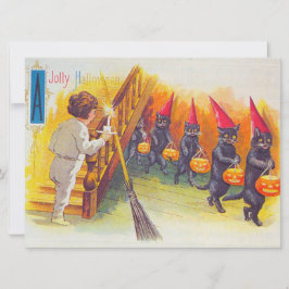 A Jolly Halloween (Svarta katter) Kort