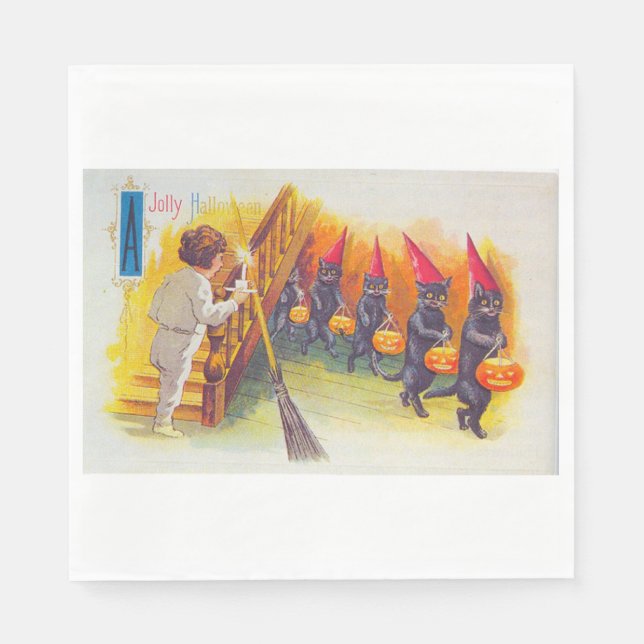 A Jolly Halloween (Svarta katter) Pappersservett (Framsidan)