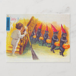 A Jolly Halloween (Svarta katter) Vykort