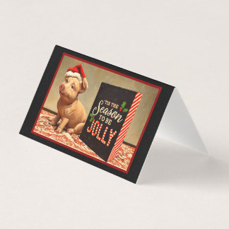 A Jolly Santa Pig - Christmas Fun Card Kort