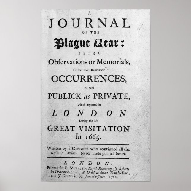 A Journal under våren 1665 Poster (Framsidan)