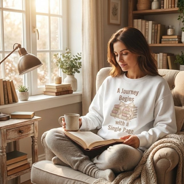 A Journey Begins with a Single Page: Book Lover T Shirt (Skapare uppladdad)