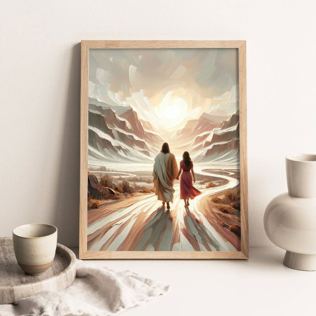 A Journey of Faith, Christian Art, Jesus Walking  Poster (Skapare uppladdad)