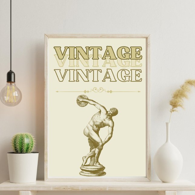 A Journey through Vintage Aesthetic Poster (Vintage Vector Poster, The Urban, graphic, Greek art)
