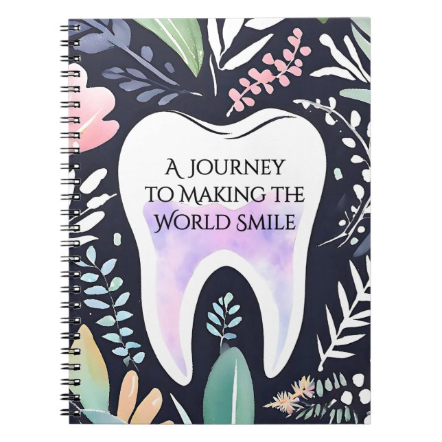 A Journey to Smile: Boho Floral Dental Sudent Gift Anteckningsbok (Framsidan)