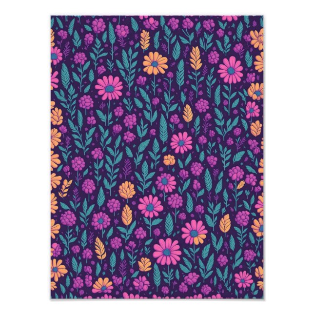 A Kaleidoscope för Blommar på Twilight Amethyst Fototryck (Framsidan)