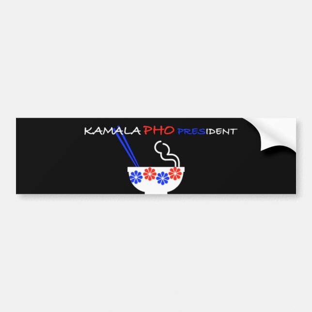A Kamala Harris Pho President Bumper Sticker Yummy Bildekal (Framsidan)