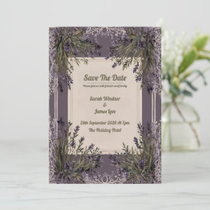 A Kärlek i Bloom Lavender Wedding bjudande Inbjudningar
