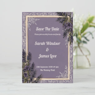 A Kärlek i Bloom Lavender Wedding bjudande Inbjudningar