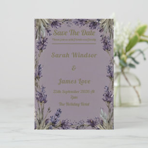 A Kärlek i Bloom Lavender Wedding bjudande Inbjudningar