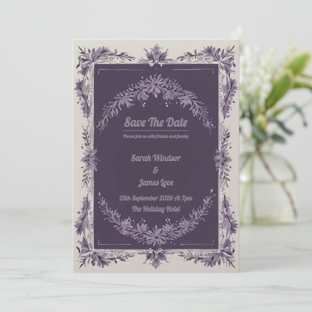 A Kärlek i Bloom Lavender Wedding bjudande Inbjudningar (Stående Fram)