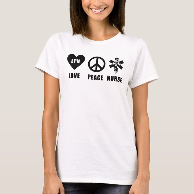 A Kärlek Peace LPN Tee Shirt (Framsida)