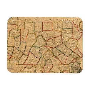A Karta i delstaten Pennsylvania Magnet
