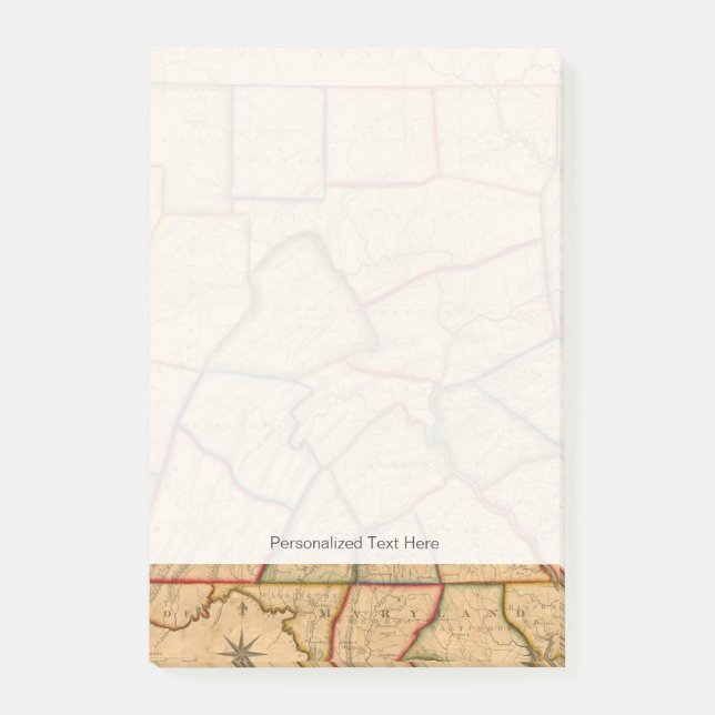 A Karta i delstaten Pennsylvania Post-it Block (Framsida)