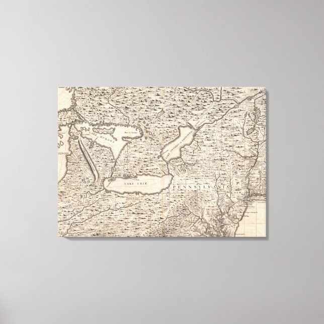 A Karta i det brittiska imperiet i Amerika Lakan 6 Canvastryck (Framsida)