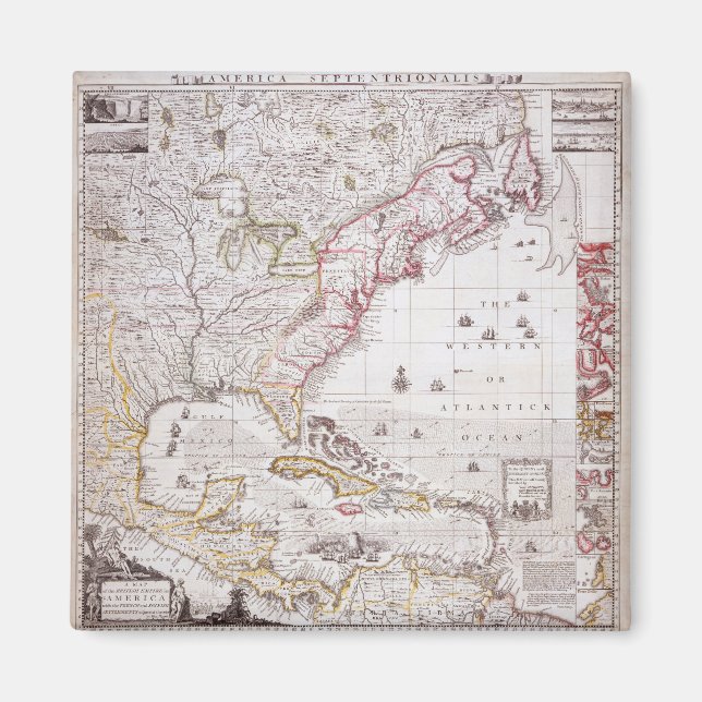 A Karta i det brittiska imperiet i Amerika Magnet (Framsidan)