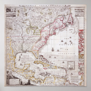 A Karta i det brittiska imperiet i Amerika Poster