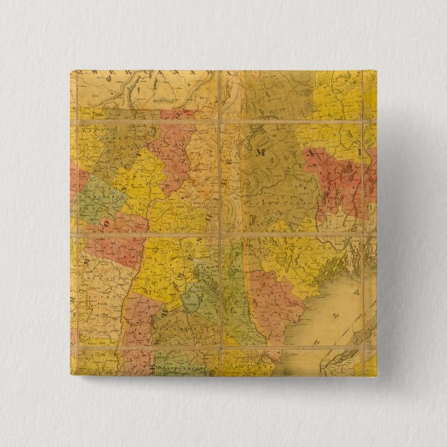 A Karta i New England Stater Knapp (Framsida)