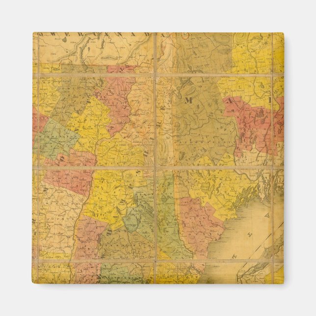 A Karta i New England Stater Magnet (Framsidan)