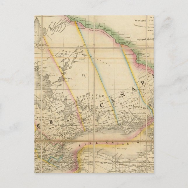 A Karta i provinsen Upper Canada Vykort (Framsida)
