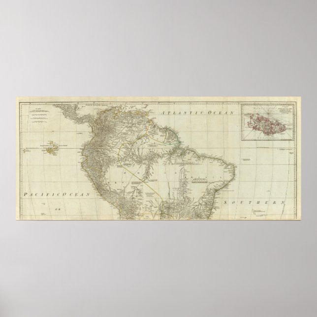 A karta i Sydamerika, norra delen Poster (Framsidan)