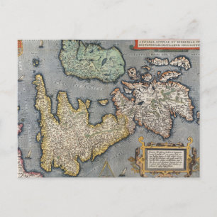 A Karta i Underbara Storbritannien 1587 Vykort