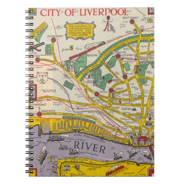 A Karta of Merseyside, Liverpool Anteckningsbok (Framsidan)