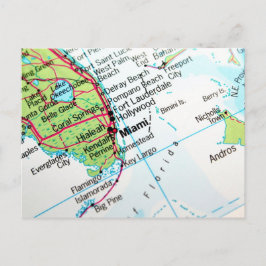 A karta som visar den amerikanska staden Miami Vykort