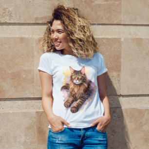 A Katt med namnet Mocha - Watercolor Stil T Shirt
